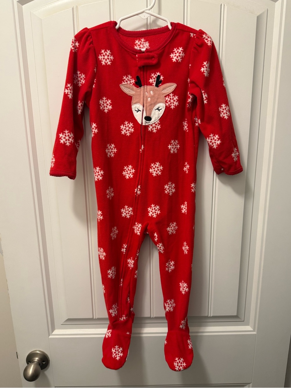 Carter's Red Snowflake Reindeer Footed Pajamas